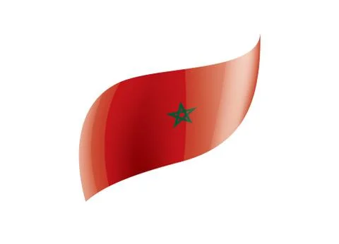 Morocco flag, vector illustration on a white background Illustrazione stock