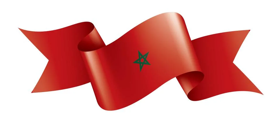 Morocco flag, vector illustration on a white background 스톡 일러스트