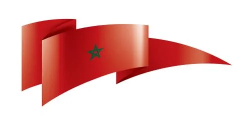 Morocco flag, vector illustration on a white background Illustrazione stock
