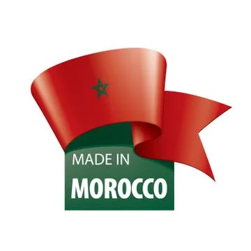 Morocco flag, vector illustration on a white background 스톡 일러스트