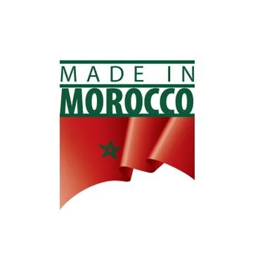 Morocco flag, vector illustration on a white background Illustrazione stock