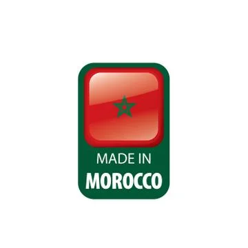 Morocco flag, vector illustration on a white background Illustrazione stock