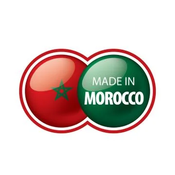 Morocco flag, vector illustration on a white background Illustrazione stock