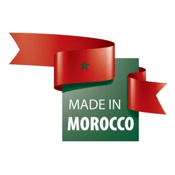 Morocco flag, vector illustration on a white background Illustrazione stock