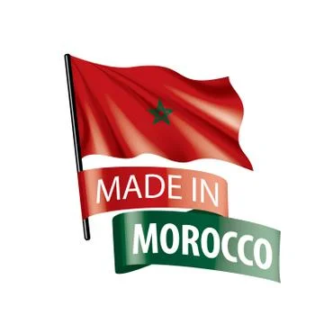 Morocco flag, vector illustration on a white background 스톡 일러스트