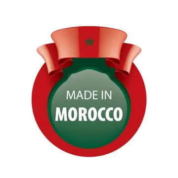 Morocco flag, vector illustration on a white background Illustrazione stock