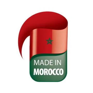 Morocco flag, vector illustration on a white background Illustrazione stock