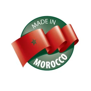 Morocco flag, vector illustration on a white background 스톡 일러스트