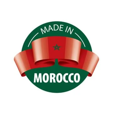 Morocco flag, vector illustration on a white background Illustrazione stock