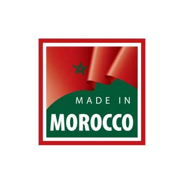 Morocco flag, vector illustration on a white background Illustrazione stock