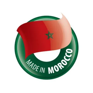 Morocco flag, vector illustration on a white background Illustrazione stock