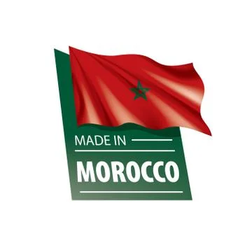 Morocco flag, vector illustration on a white background Illustrazione stock