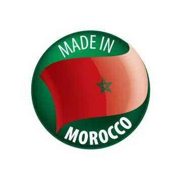 Morocco flag, vector illustration on a white background Illustrazione stock