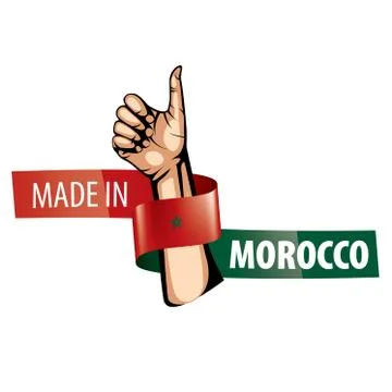 Morocco flag, vector illustration on a white background Illustrazione stock