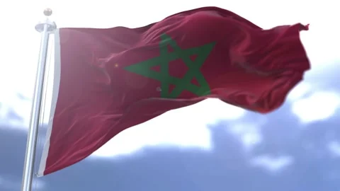 Morocco flag waving against the sky Stock Footage 170662929