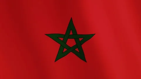 Morocco flag waving animation. Full Screen. Symbol of the country. Stock Footage 89559149