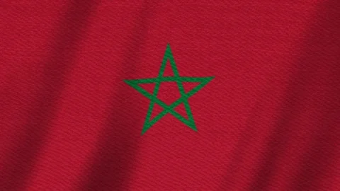 Morocco flag waving background with seamless loop Stock Footage 310684058