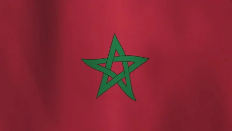 Morocco Flag Waving Motion Background with Seamless Ripple Distortion Stock Footage 307487992