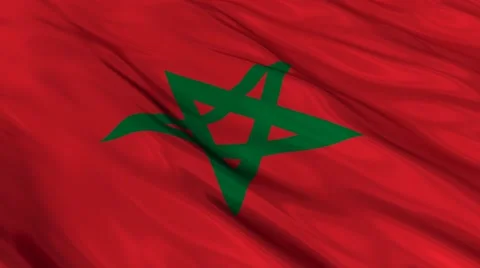 Morocco flag waving. Seamless Vídeo Stock 48682063