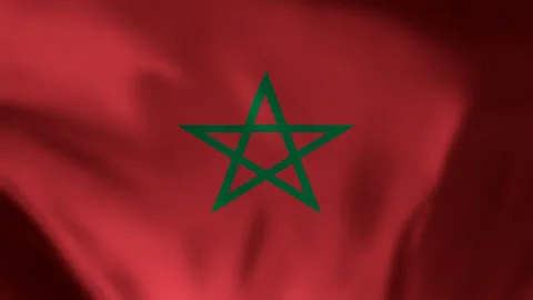 Morocco Flag Waving Seamless Looping Animation 4k Stock-Footage 252282388