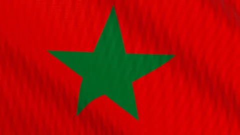 Morocco flag waving white background loop Stock Footage 342962367