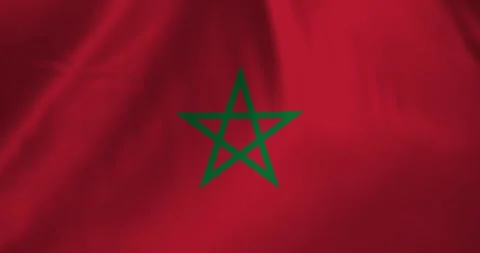 Morocco flag waving with the wind background loop video animation Video stock 327173006