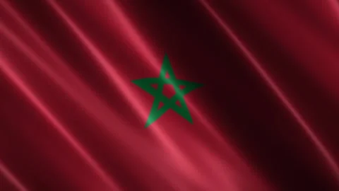 Morocco flag waving in the wind Vídeos de archivo 348681410