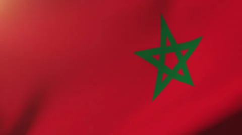 Morocco flag waving in the wind. Looping sun rises style.  Animation loop 스톡 동영상 48909511