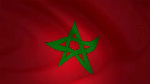 Morocco flag waving in the wind in slow motion collection Stock Footage 91280481