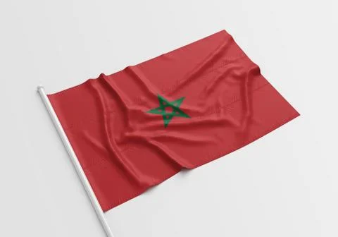 Morocco Flag on White Floor Stock Photos