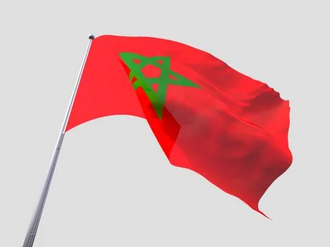 Morocco flying flag isolate on white background. 스톡 일러스트
