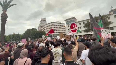 Morocco: GenZ 212 protests continue in Casablanca, Morocco Stock Footage 320770488