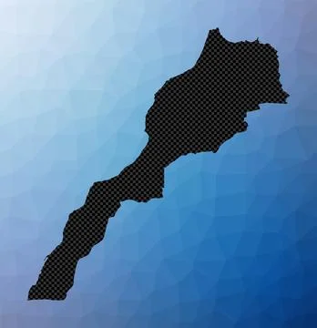 Morocco geometric map. Stencil shape of Morocco in low poly style. Neat cou.. Stock Illustration