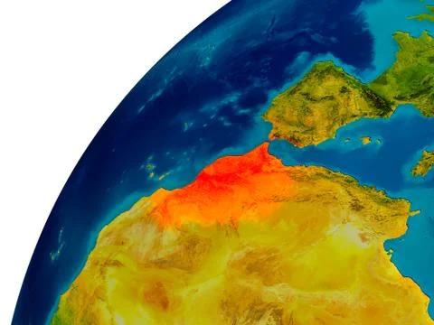 Morocco on globe Stock Illustration