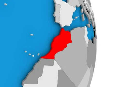 Morocco on globe Illustrazione stock