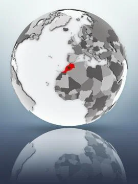 Morocco on globe Stock Illustration