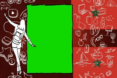 Morocco - Hand-drawn - Flag Loop - Illustration - SD Stock Footage 90627734