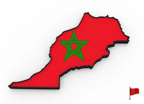 Morocco high detailed 3D map Stock Illustration