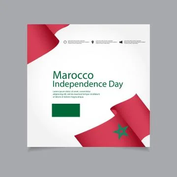 Morocco Independence Day Vector Template Design Illustration Stock Illustration