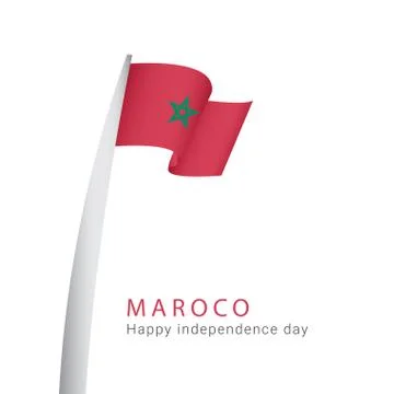 Morocco Independence Day Vector Template Design Illustration Stock Illustration