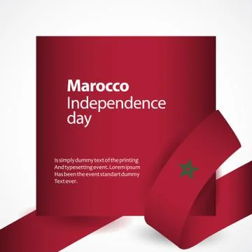 Morocco Independence Day Vector Template Design Illustration Stock Illustration