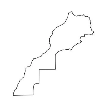 Morocco line map shape Stock Illustration