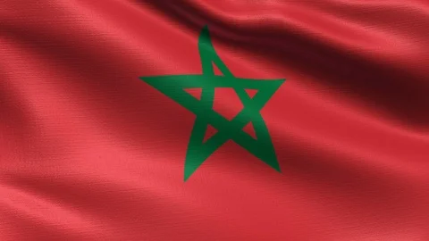 Morocco Looping Flag 4K, Seamless looping with highly detailed fabric texture Stock Footage 106595332