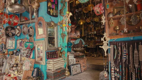 Morocco Man in a Store Engraving brassware Stock Footage 270451366
