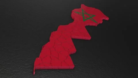 Morocco map 3d. 3d map of Morocco. Stock Footage 274363418