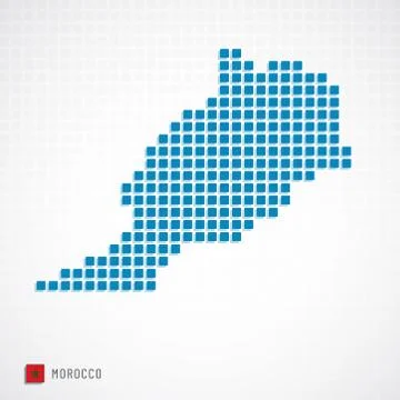 Morocco map and flag icon Stock Illustration