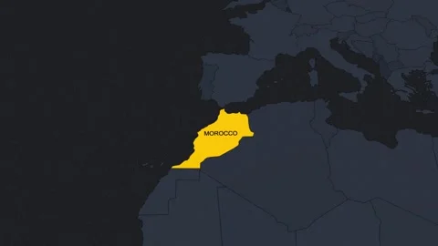 Morocco  Map Background Stock Footage 343592099