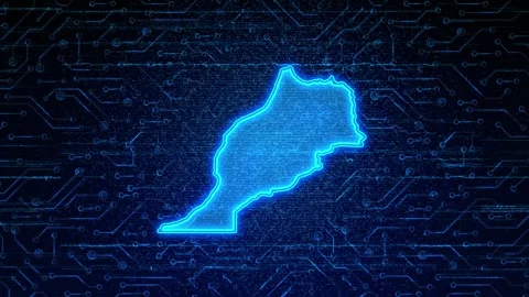 Morocco Map Digital Technology Opener Видео 335081665
