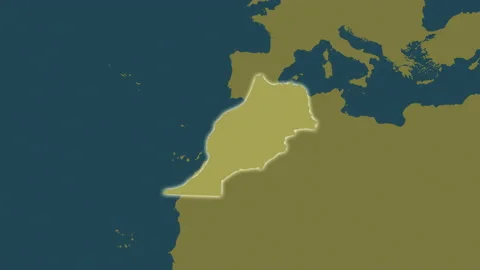 Morocco map - extract. Glow. Pattern. Stock Footage 149144661