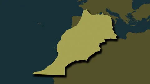 Morocco map - extract. Shadow. Pattern. Labels Stock Footage 322634927